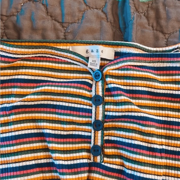 Multicolor Off the Shoulder Bodysuit - Picture 4 of 5